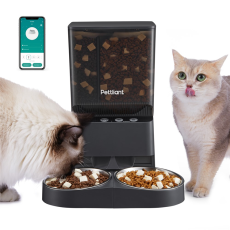 OEM - PETTLIANT Automatisk Kattmatare med Dubbla Skålar, Smart APP-kontroll