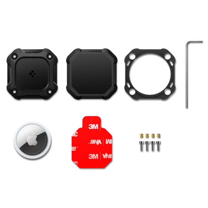 Spigen - [4-Pack] Spigen Apple Airtag 1/2 Tough Armor - Svart