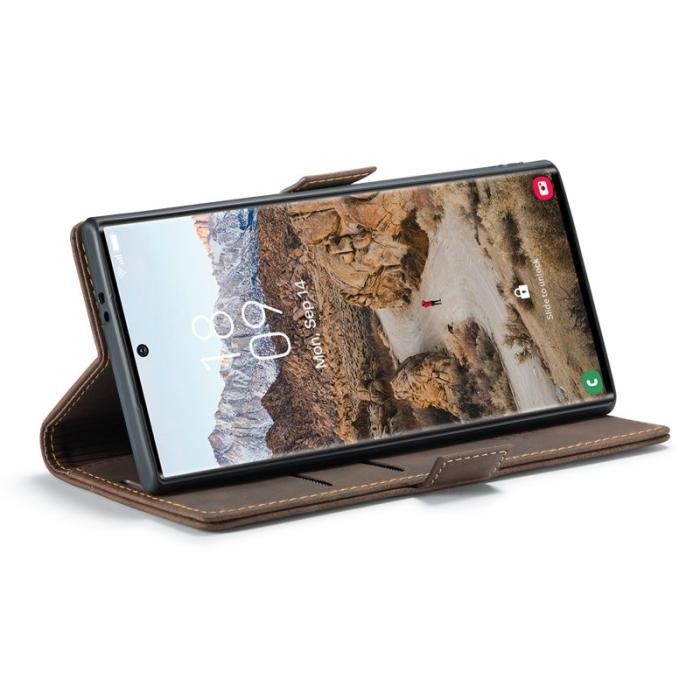 Caseme - CASEME 013 Series Mobilskal till Samsung Galaxy S25 Ultra Konstläder Kaffe