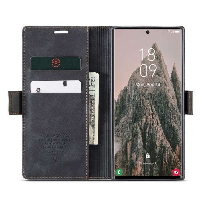 Caseme - CASEME 013 Series Mobilskal till Samsung Galaxy S25 Ultra Konstläder Svart