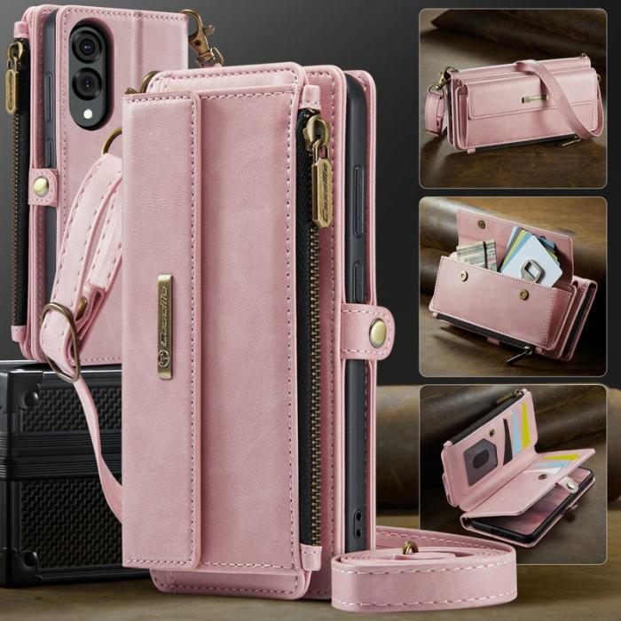 Caseme - CASEME Konstläder Plånboksfodral till Samsung Galaxy S25 Edge - Rosa