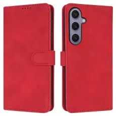 AZNS - AZNS Samsung Galaxy S25 Pl&aring;nboksfodral Konstl&auml;der - R&ouml;d