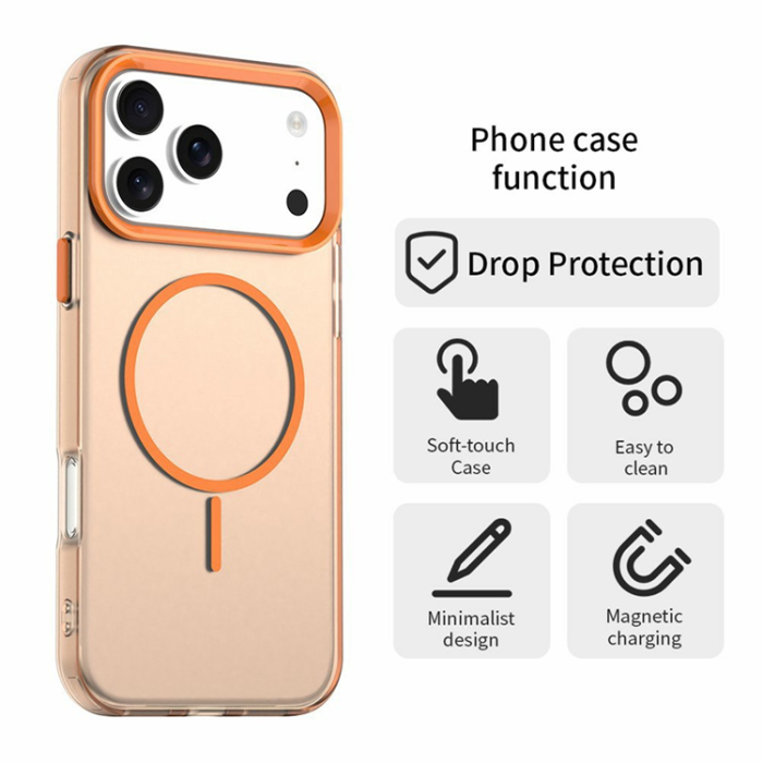 A-One Brand - iPhone 17 Pro Max Mobilskal MagSafe Candy Color - Orange