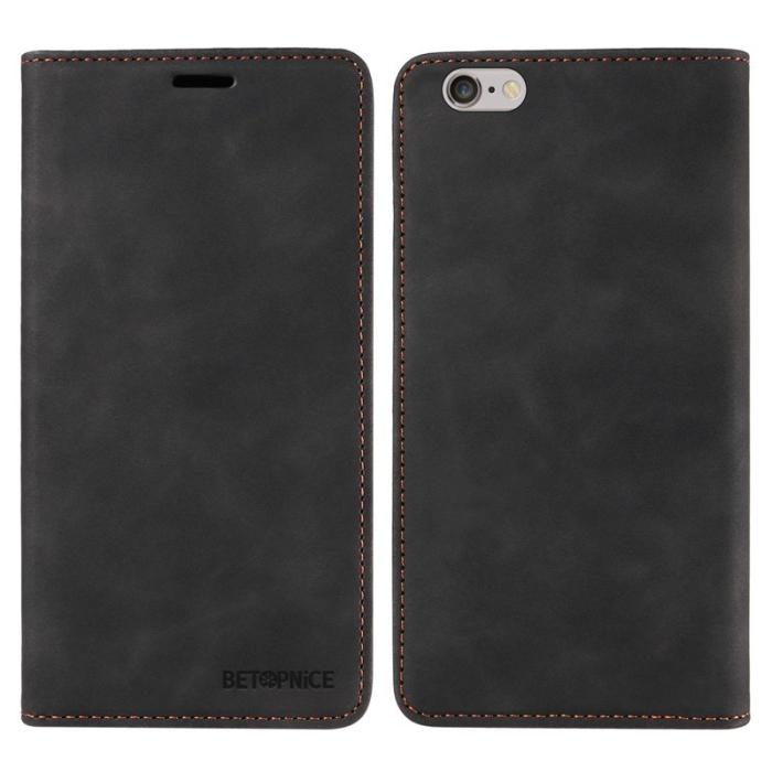 BETOPNICE - BETOPNICE 003 iPhone 6 Plus/7 Plus/8 Plus Plånboksfodral TPU+PU - Svart
