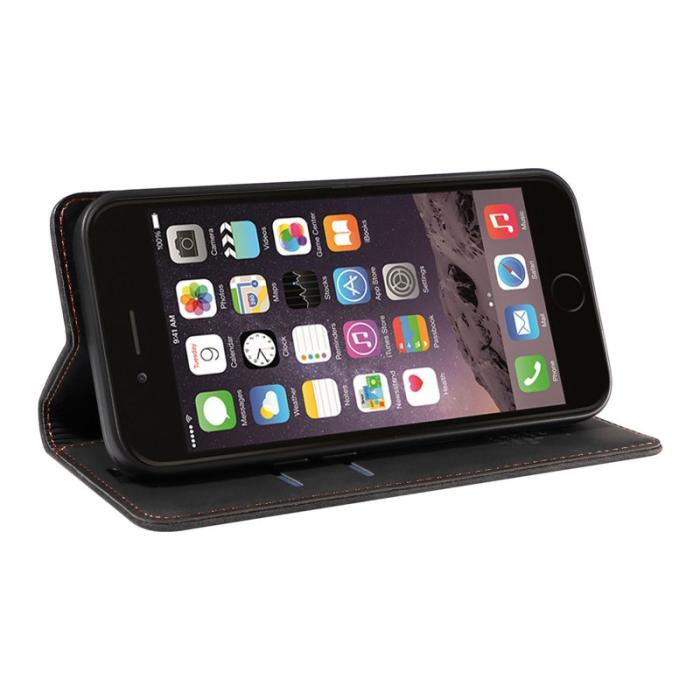 BETOPNICE - BETOPNICE 003 iPhone 6 Plus/7 Plus/8 Plus Plånboksfodral TPU+PU - Svart