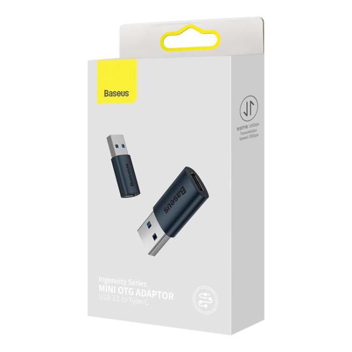 BASEUS - Baseus USB 3.1 OTG Till Typ-C Adapter - Blå