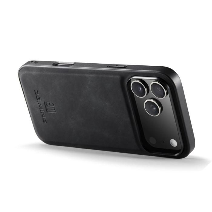 DG.MING - DG.MING Mobilskal till iPhone 17 Pro PU Läder Hybrid Svart