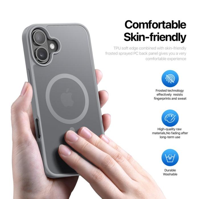 Dux Ducis - DUX DUCIS Yind Series iPhone 16 Plus Fodral - PC+TPU - Grå