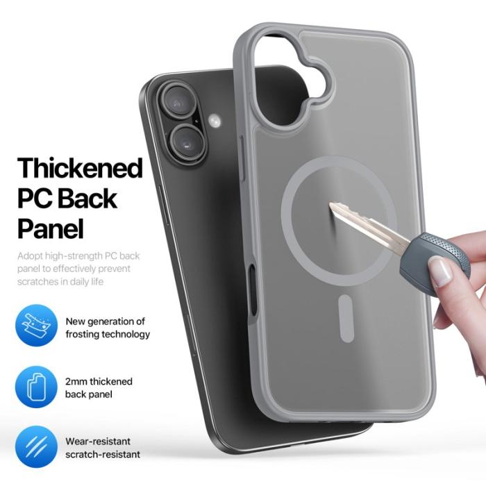 Dux Ducis - DUX DUCIS Yind Series iPhone 16 Plus Fodral - PC+TPU - Grå