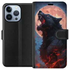 Gustaf - Pl&aring;nboksfodral till Apple iPhone 13 Pro med Ylande varg