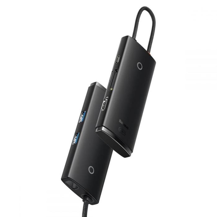 UTGATT1 - Baseus Lite Series 6-Port USB-C Hub Adapter - Svart