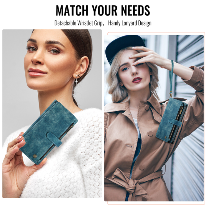 Caseme - CASEME Galaxy Z Fold 7 Plånboksfodral Med Rem läder - Blå
