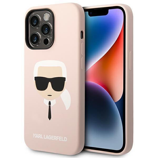 Karl Lagerfeld iPhone 14 Pro Skal Czarny Silicone Karl`s Head - Rosa | 2353 | AlltMobil