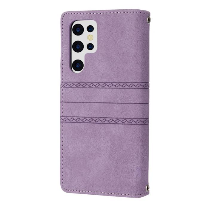 OEM - Samsung Galaxy S26 Ultra Fodral Konstläder Impräntad - Lila