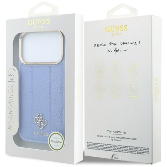 Guess - Guess Mobilskal För iPhone 18 Pro/17 Pro Magsafe Stripe Peony 4G Logo