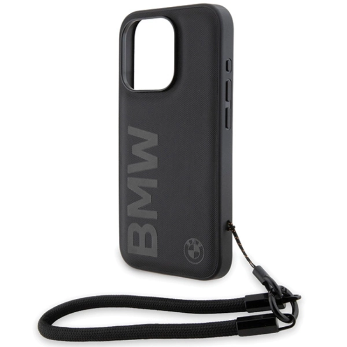 BMW - BMW iPhone 15 Pro Max Mobilskal Signature Läder Wordmark Cord