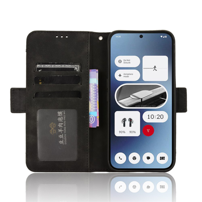 A-One Brand - Nothing Phone (2a) Plus/2a Plånboksfodral Läder - Svart