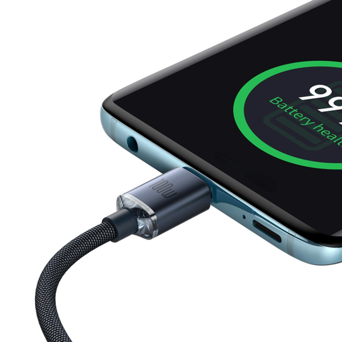 BASEUS - Baseus USB-C till USB-C Kabel 100W 1,2m - Svart