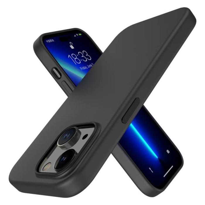 OEM - iPhone 14 Plus Skal Liquid Silicone - Svart
