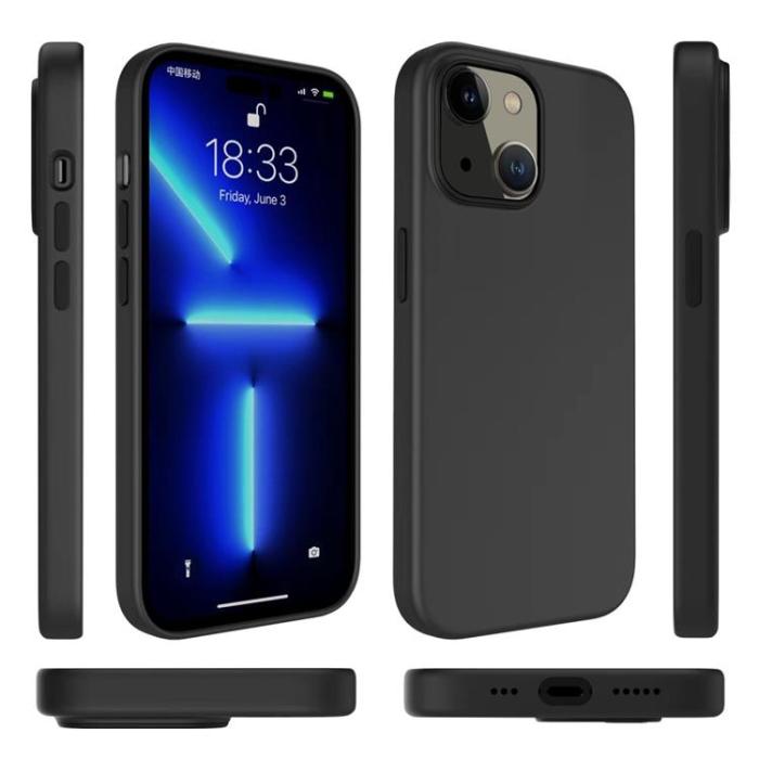 OEM - iPhone 14 Plus Skal Liquid Silicone - Svart