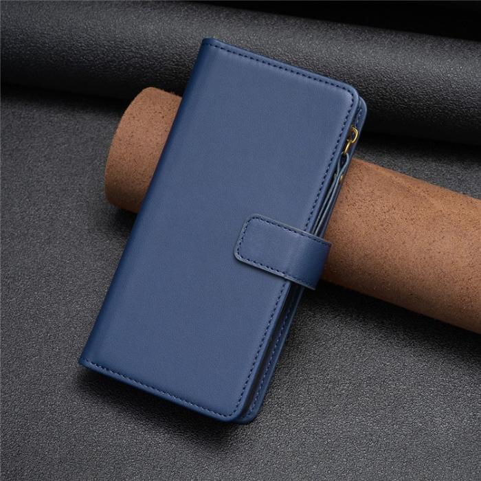 OEM - iPhone 15 Plus Plånboksfodral Zipper Flip - Blå