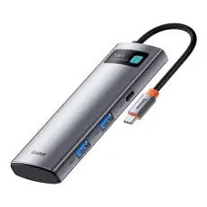BASEUS - Baseus Hub 7in1 Metal Gleam - Gr&aring;