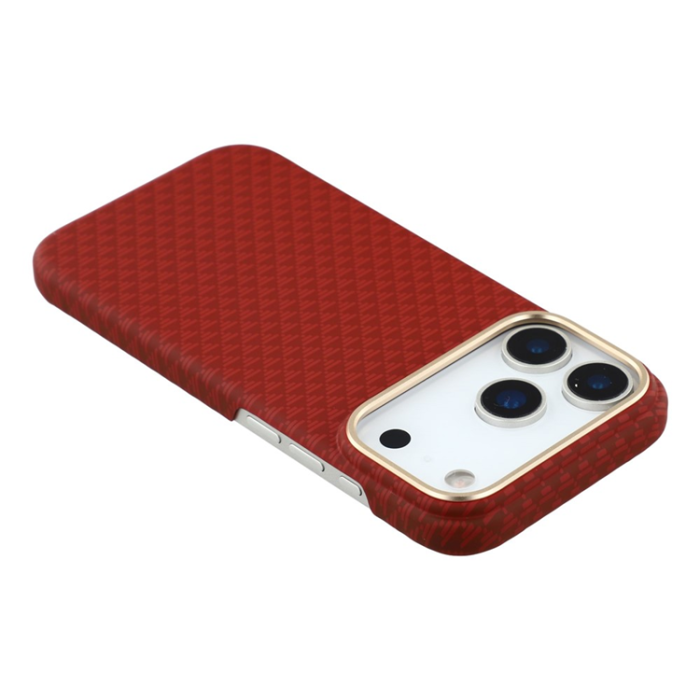 A-One Brand - iPhone 17 Pro Max Mobilskal MagSafe Carbon Fiber - Röd