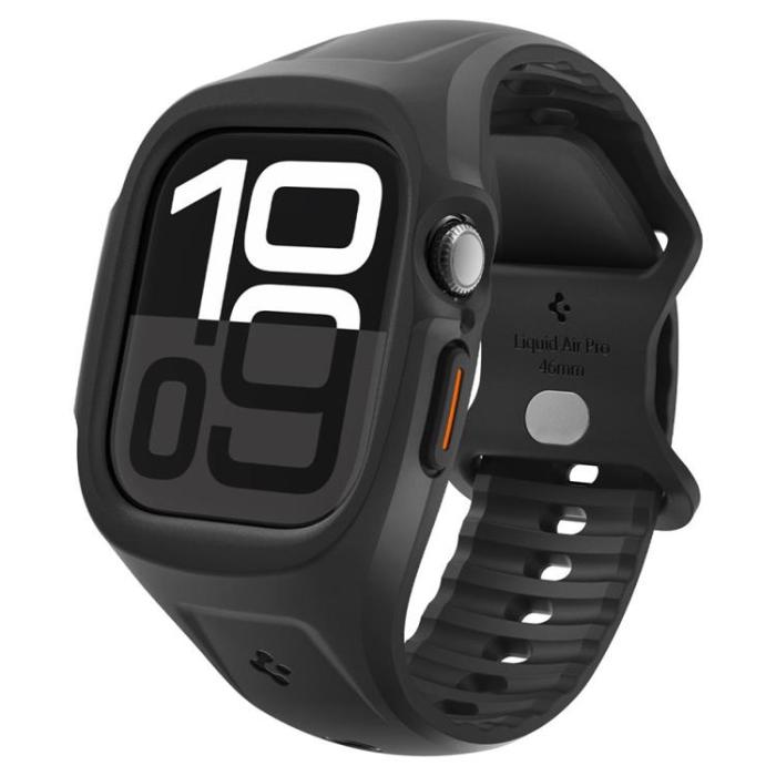 Spigen - Spigen Apple Watch 46mm Series 10 Armband Liquid Air Pro - Svart