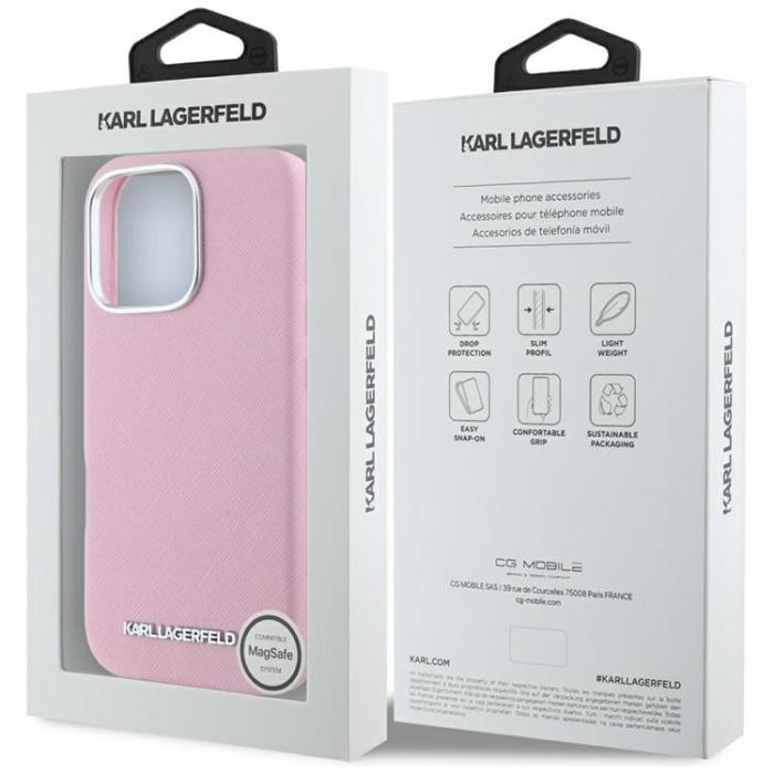 KARL LAGERFELD - Karl Lagerfeld iPhone 16 Pro Mobilskal MagSafe Saffiano Full Wrapped