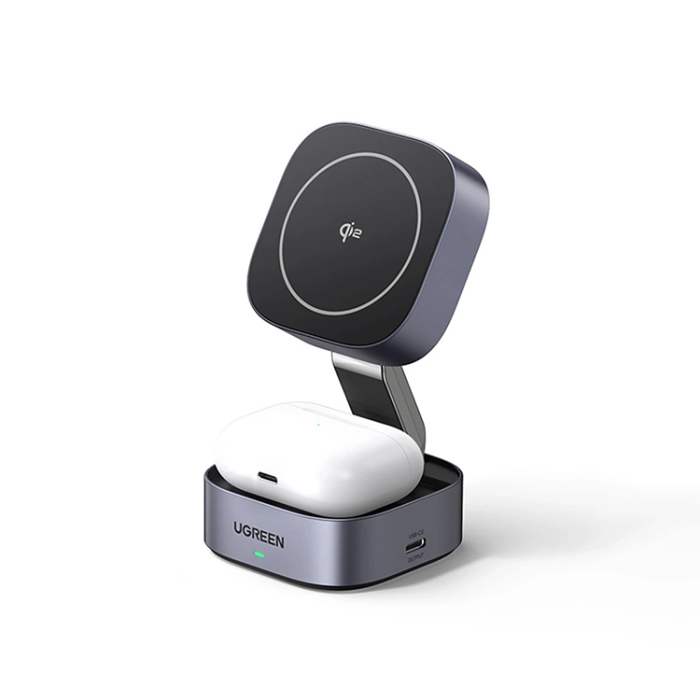Ugreen - Ugreen 3-in-1 Trådlös Laddare Magsafe iPhone, Apple Watch, AirPods Qi2 - Svart
