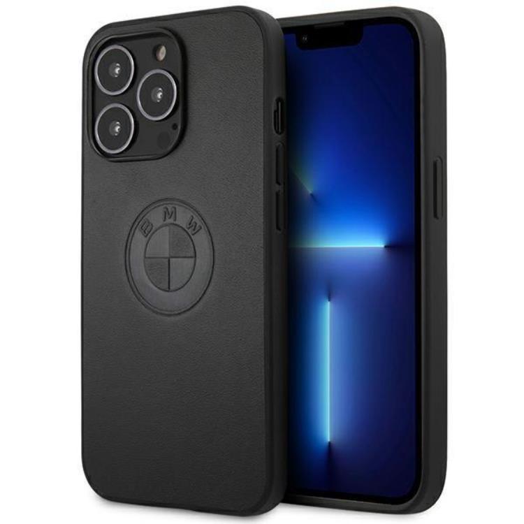 BMW iPhone 13 Pro/13 Mobilskal Läder Embossed - Svart | 2353 | AlltMobil
