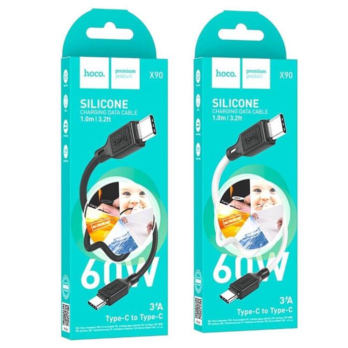 Hoco - HOCO USB-C - USB-C Kabel 1m 60W 3A X90 - Vit