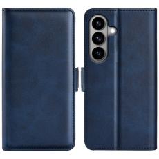 OEM - Samsung Galaxy S26 Fodral &Auml;kta L&auml;der Pl&aring;nboksfodral - Bl&aring;