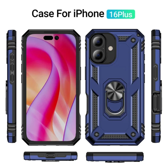 A-One Brand - iPhone 16 Plus Mobilskal med Kickstand - Blå