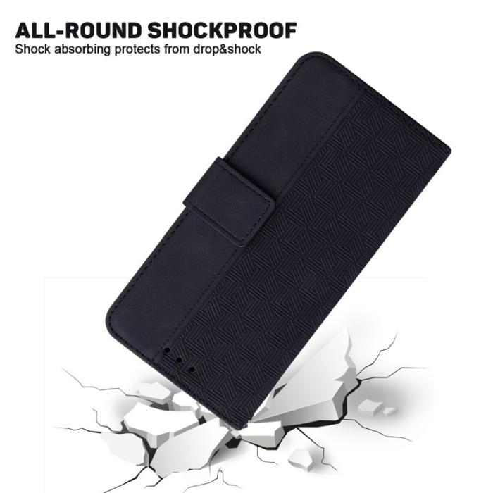 OEM - Samsung Galaxy S26 / S26 Pro Fodral Geometriskt Mönster Äkta Läder - Svart