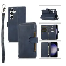 OEM - Samsung Galaxy S26 Pl&aring;nboksfodral &Auml;kta L&auml;der Magnetiskt Skydd - Bl&aring;