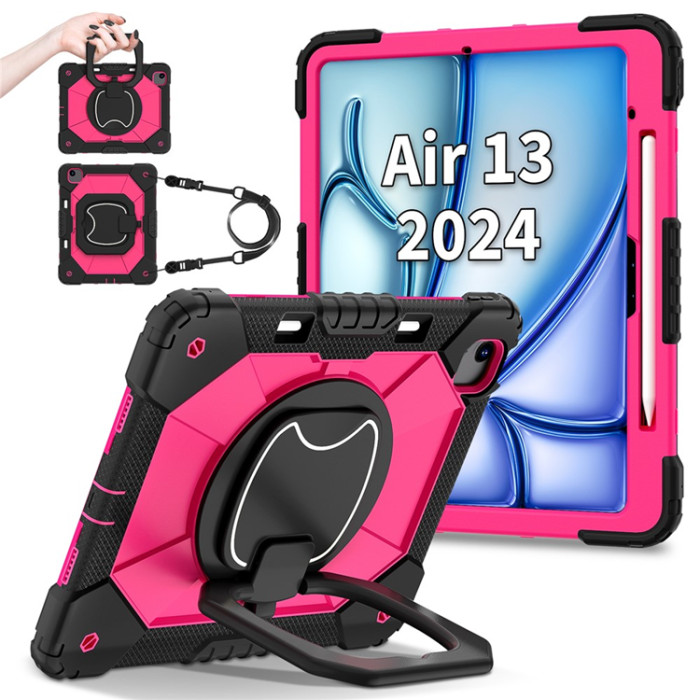 A-One Brand - iPad Air 13(2025/2024) Skal Kickstand - Svart/Rosa