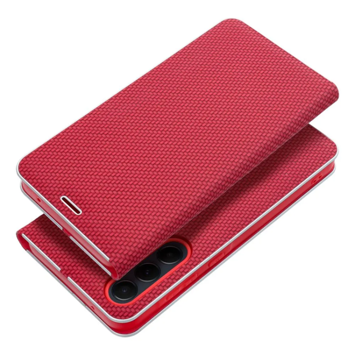 OEM - Xiaomi Redmi Note 14 5G Plånboksfodral Luna Carbon - Röd