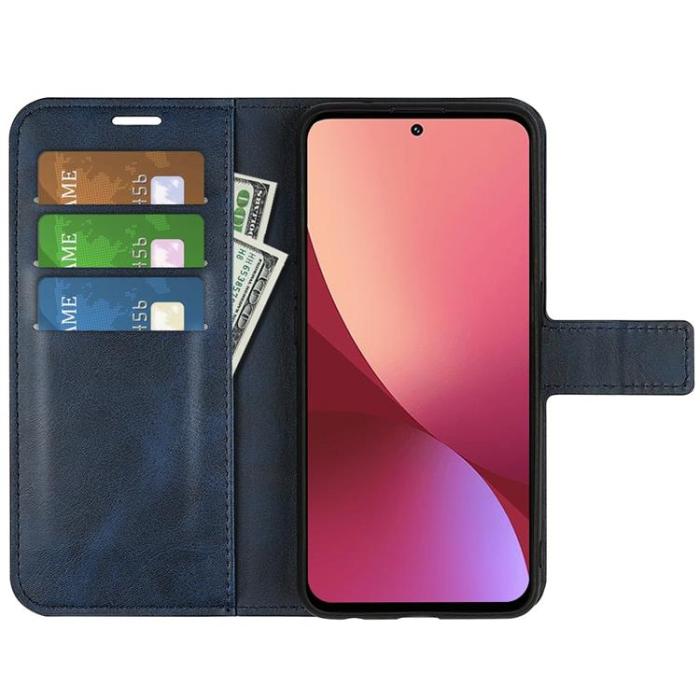 OEM - Magnetic Clasp Plånboksfodral Xiaomi 12 Pro - Blå