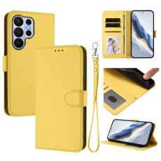 OEM - Samsung Galaxy S26 Ultra Pl&aring;nboksfodral Konstl&auml;der St&auml;ll - Gul