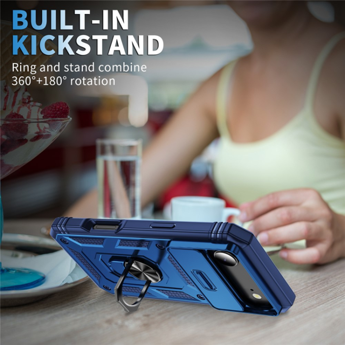 A-One Brand - iPhone Air Mobilskal Slide Camshield Kickstand - Blå