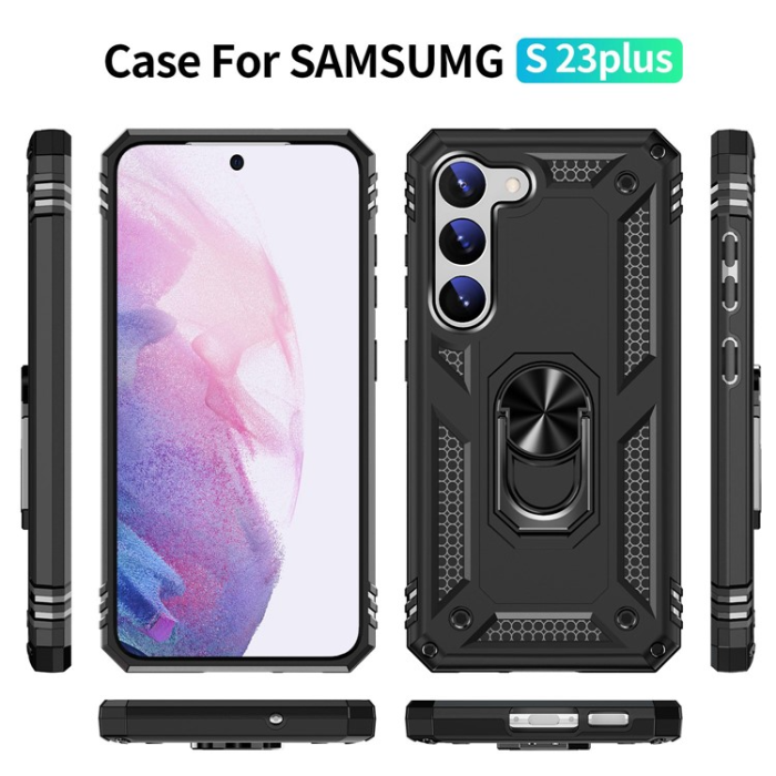 OEM - Galaxy S23 Plus Skal Ringhållare Kickstand - Svart