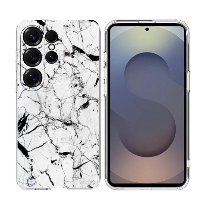OEM - Mobilskal till Samsung Galaxy S26 Ultra Marmortryck Mjuk TPU - Vit