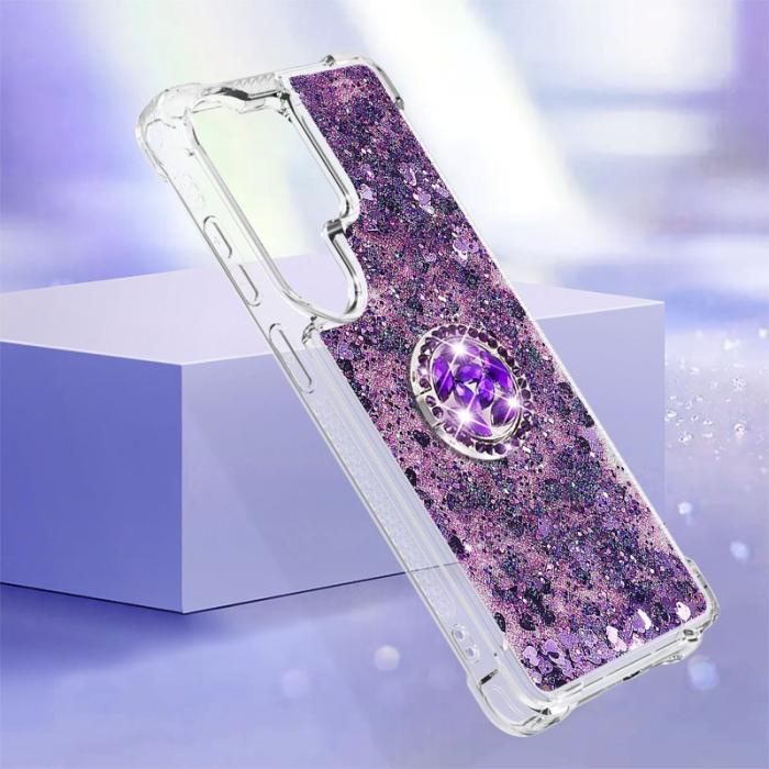 OEM - Mobilskal till Samsung Galaxy S26 Ultra TPU Stöd - Mörklila / Hjärta