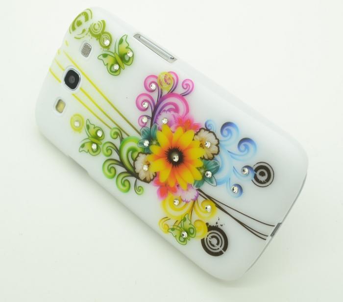 UTGATT4 - Diamant Baksideskal till Samsung Galaxy S3 i9300 Gul Blomma