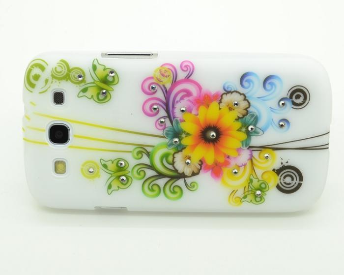 UTGATT4 - Diamant Baksideskal till Samsung Galaxy S3 i9300 Gul Blomma