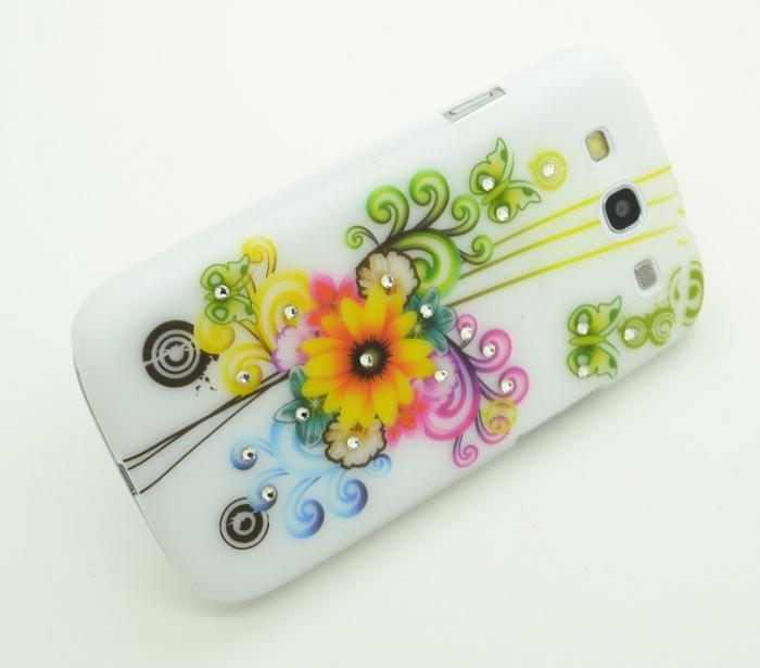 UTGATT4 - Diamant Baksideskal till Samsung Galaxy S3 i9300 Gul Blomma