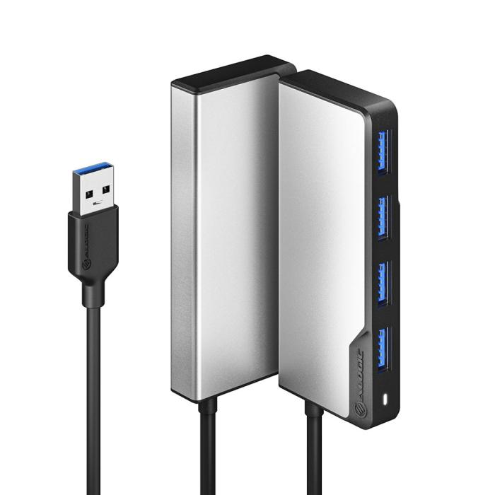ALOGIC - ALOGIC USB-A Fusion SWIFT 4-portars hubb - Rymdgrå