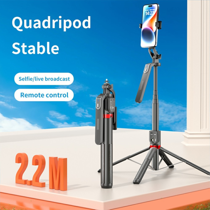 OEM - Dubbel Fjärrkontroll Selfiestick Bluetooth Anti-skakning Gimbal P325