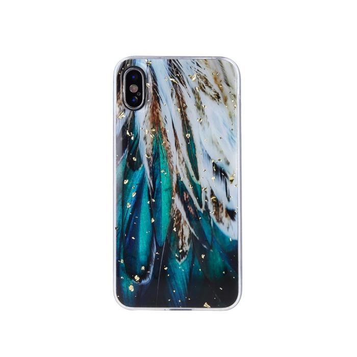 OEM - Guldglänsande fodral för Samsung Galaxy A51 med fjädrar